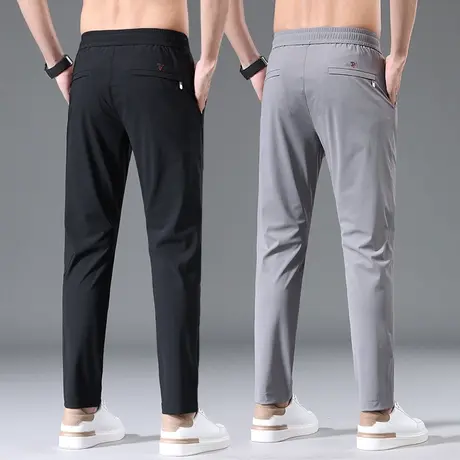 2023夏季新款休闲裤男士冰丝滑速干薄款运动男裤高级感商务西裤子商品大图