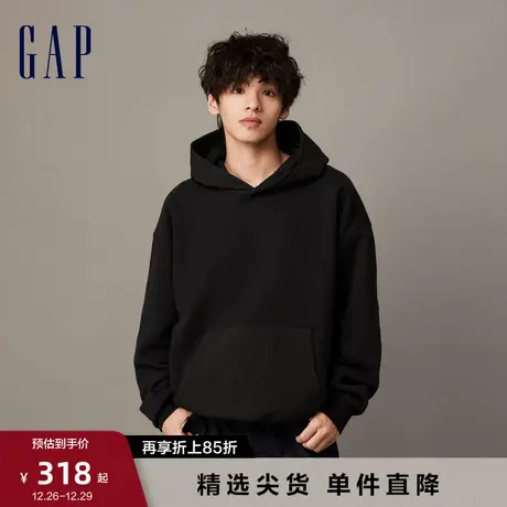 Gap男装冬季新款LOGO法式圈织软宽松连帽衫运动休闲卫衣841208图片