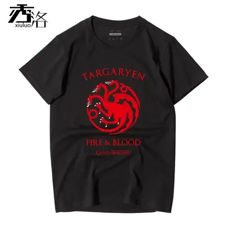 美剧冰与火之歌衣服短袖T恤权利的游戏史塔克家族T恤权游半袖男女商品大图