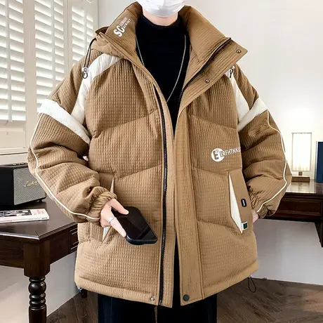 羽绒棉服男冬季潮牌外套港风加厚连帽保暖棉衣男款冬装面包棉袄子商品大图