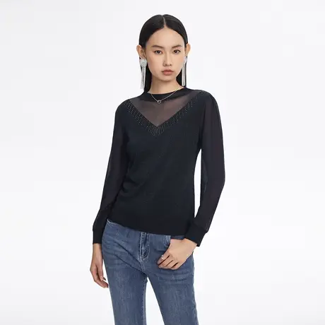 悦朗姿LANCY打底针织衫女士新春夏新商场同款短款时尚休闲通勤图片