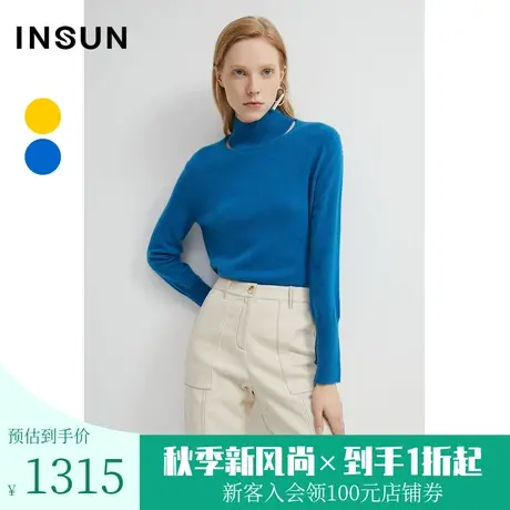 恩裳商场同款冬季时尚气质镂空直筒长袖高领套头毛针织衫商品大图