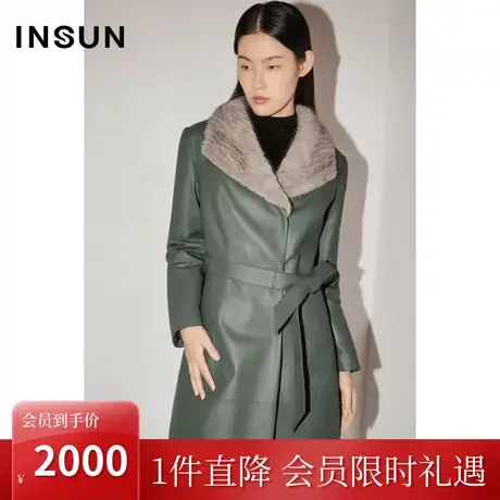 [轻奢皮草]恩裳COVER冬季2022水貂毛领真绵羊皮白鸭绒皮羽绒商品大图