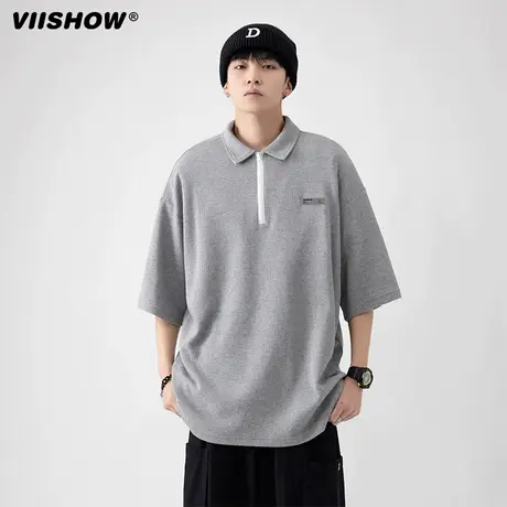 VIISHOW短袖polo衫男潮牌潮流cityboy上衣服重磅T恤半袖美式复古商品大图