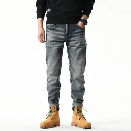 Modi Nick/摩帝尼克时尚百搭男士牛仔裤修身直筒休闲男士牛仔裤商品大图