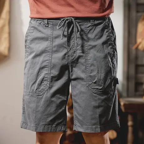 男款复古宽松多口袋休闲短裤时尚潮流大码美式直筒百搭薄款工装裤商品大图