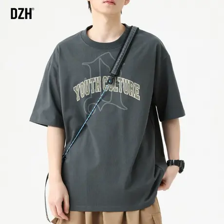 男士美式复古t恤短袖男潮牌潮流夏季纯棉体恤衣服2023新款半袖男商品大图