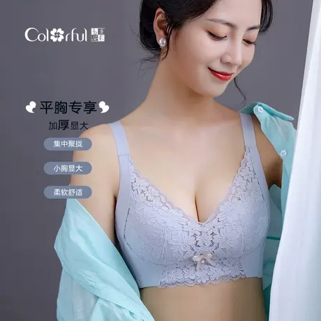 Colorful/多彩多姿内衣女小胸显大聚拢加厚杯文胸上托收副乳胸罩商品大图