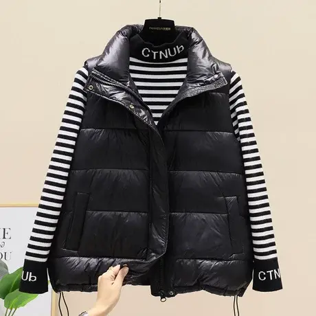 马甲女2023新款秋冬韩版宽松中长款加厚背心面包服马夹棉衣外套潮商品大图