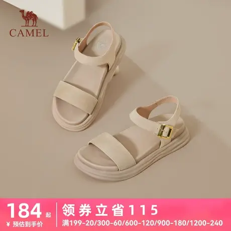 骆驼女鞋2023夏季新款厚底增高显瘦休闲凉鞋舒适柔软百搭时装凉鞋图片