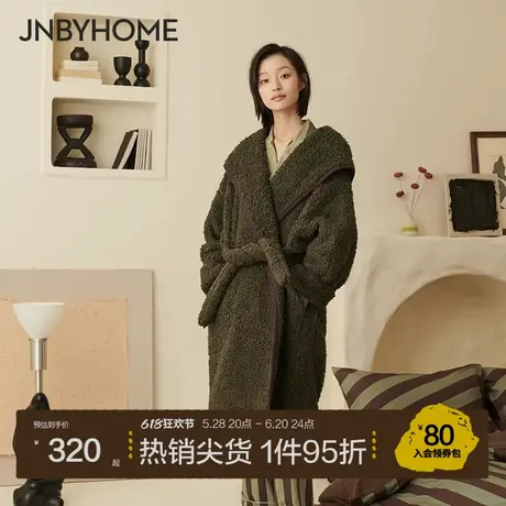 【舒棉绒睡袍】JNBYHOME江南布衣秋冬柔软温暖浴袍睡衣中长款外穿商品大图