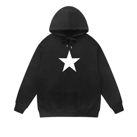 五角星连帽卫衣男秋冬高级超好看简约上衣2023新小众别致独特外套商品大图