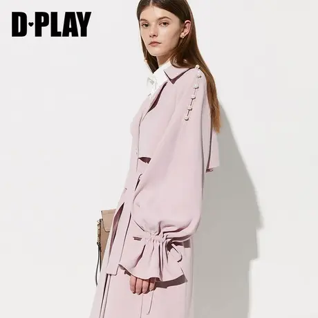 DPLAY德帕拉秋冬新款年时尚灯笼袖设计通勤淑女气质风衣外套图片