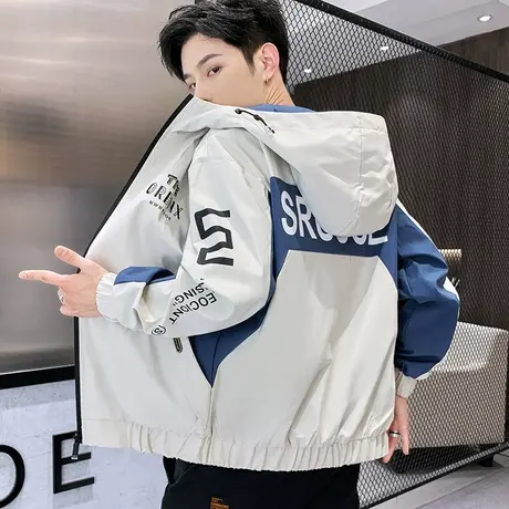 春秋季外套男潮牌ins青少年学生夹克2023新款潮流工装春装上衣服商品大图