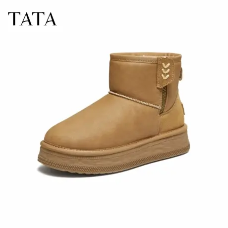 【新品试用】TATA他她雪地靴绒绒靴冬厚底防水雪地毛毛靴CWX02DD5商品大图