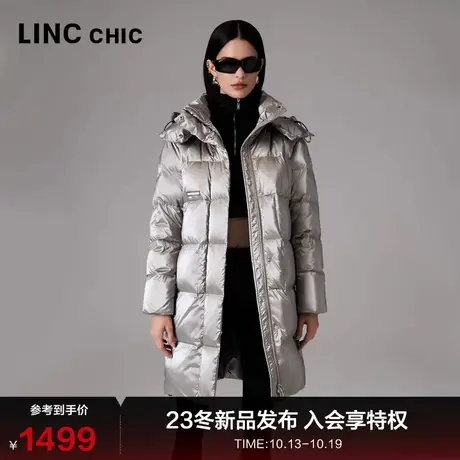 LINCCHIC金羽杰羽绒服女中长款2023秋冬新品都市通勤简约免洗6277商品大图