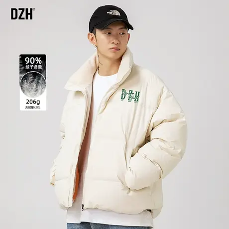 DZH男士鸭绒立领羽绒服男冬季面包服2023新款防寒服情侣羽绒外套商品大图