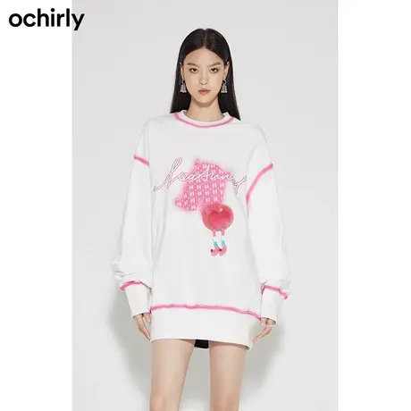 【百亿补贴官方直播】欧时力千禧风纯棉卫衣秋冬宽松休闲公仔商品大图