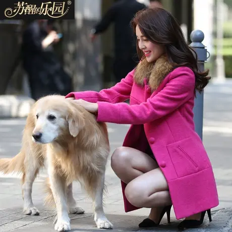 苏醒的乐园冬装新款 韩版女装中长款羊毛呢大衣毛呢外套图片