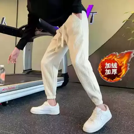 男士条纹运动裤春秋季卫裤2024新款男裤潮牌裤子加绒厚冬款休闲裤商品大图