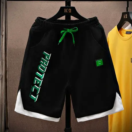 胖大童夏天薄款宽松短裤12-15岁男孩青少年学生16运动五分裤子潮商品大图