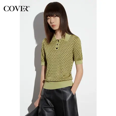 COVER夏季提花几何花型POLO针织衫商品大图