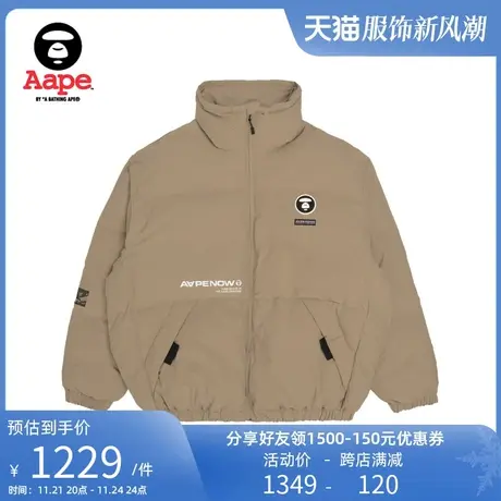 Aape旗舰店男装秋冬字母印花猿颜徽章宽松保暖厚外套7530XXJ图片