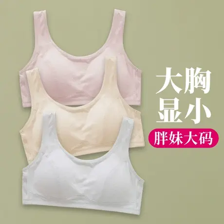 少女内衣初高中学生文胸发育期胖女孩加肥大码胸罩夏薄款大胸显小图片