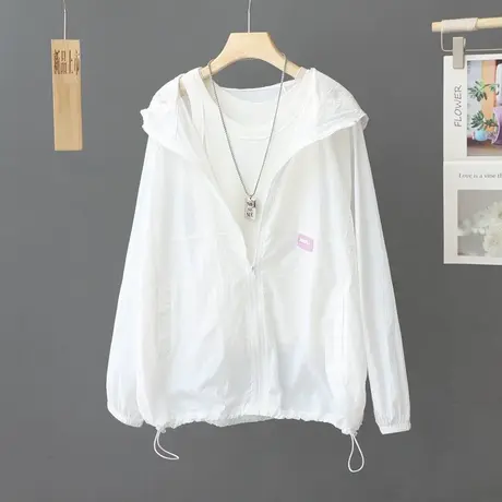 夏季透气清凉防晒衣外套女宽松长袖连帽沙滩户外防晒服休闲防晒衫图片