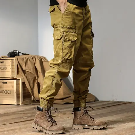 工装束脚休闲裤男士潮流时尚宽松百搭潮牌束脚休闲裤新款哈伦长裤商品大图