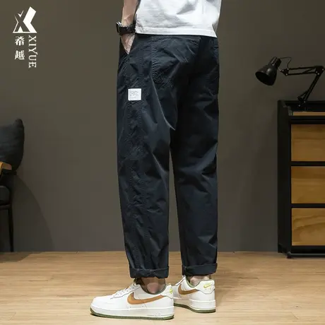 日系潮男休闲裤2024春秋男装潮牌男士春季百搭宽松大码直筒裤子男商品大图