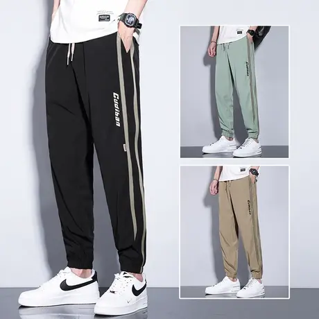 夏季潮牌冰丝薄款九分运动休闲裤男士束脚宽松青少年夏天2024新款商品大图