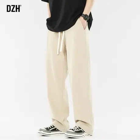 男士杏色裤子男直筒宽松高级感日系休闲裤秋冬新款2023年新款男裤商品大图