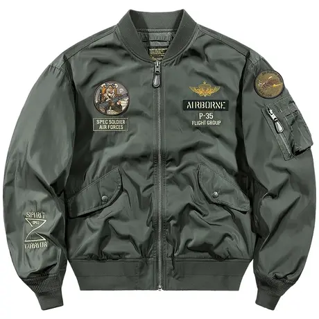 VIP美式复古刺绣ma1飞行员夹克男潮牌棒球服春秋宽松情侣工装外套商品大图