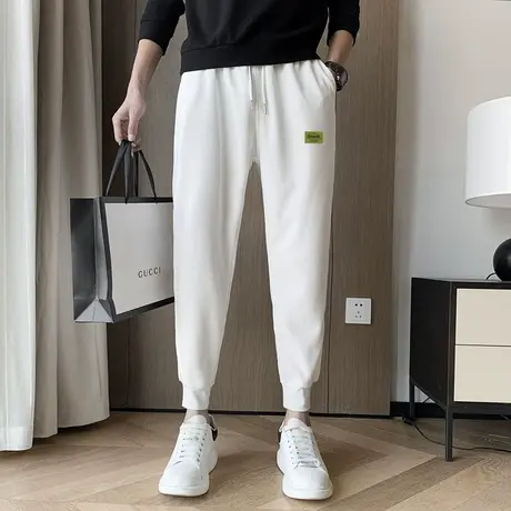 夏季男士休闲裤九分裤裤子哈伦裤修身潮流青年运动纯色学生卫裤商品大图