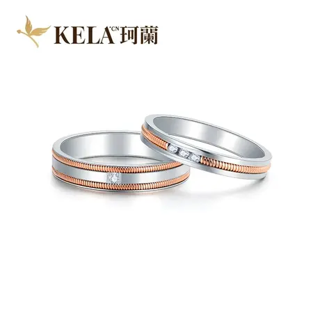 珂兰旗舰店 玫瑰18K金钻石戒指情侣对戒结婚戒指定制正品专柜P商品大图