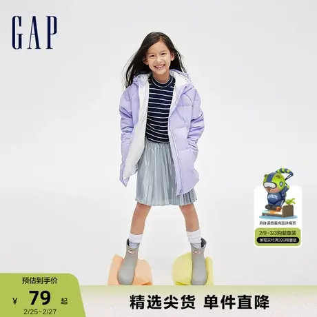 Gap女童春秋洋气修身合体半高领打底T恤儿童装时髦长袖上衣787387商品大图
