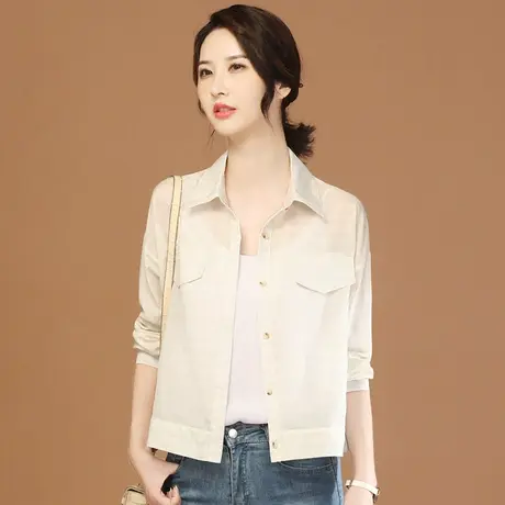 韩潮袭人气质印花长袖薄款衬衫外套女2023夏新款休闲空调防晒衣薄商品大图