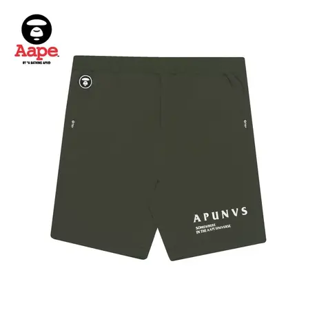 Aape男装春夏字母印花魔术贴猿颜徽章休闲潮流短裤6725XXG图片