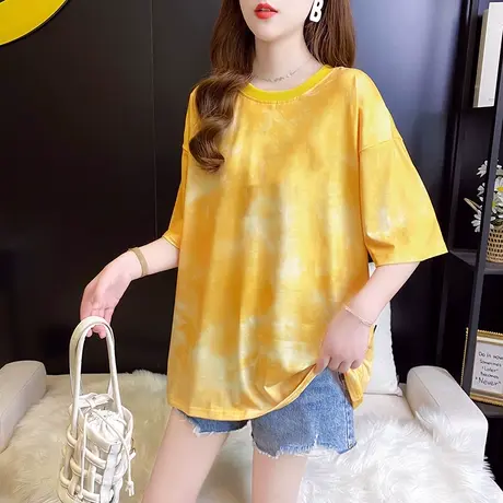 短袖女2023年新款夏季宽松半袖上衣韩版潮ins洋气t恤春装打底体恤图片