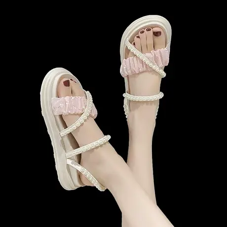 两穿凉鞋女2023新款夏季大码41一43仙女风凉拖鞋外穿防滑孕妇鞋子商品大图