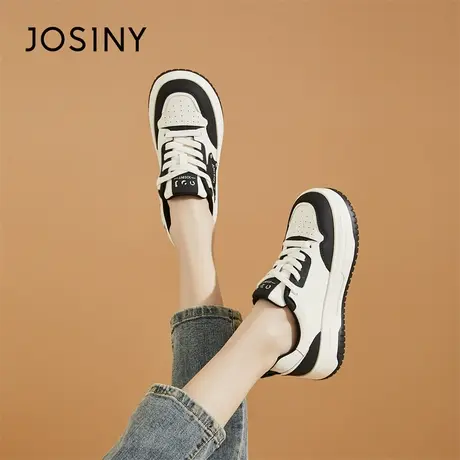 Josiny/卓诗尼休闲鞋女2024年新款春季潮流舒适软底厚底时尚板鞋商品大图