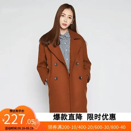 艾格冬季女装不过时羊毛休闲个性潮搭舒适大衣外套Y1081商品大图