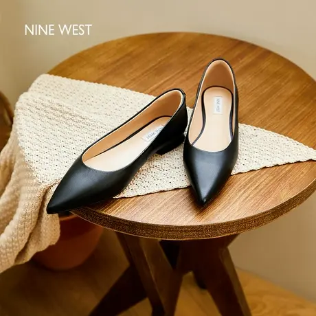 Nine West/玖熙尖头平底单鞋女2025夏季新款复古百搭船鞋通勤图片