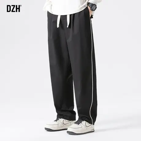 男士黑色工装裤子男直筒宽松秋季休闲裤男款纯棉运动裤2023年新款商品大图