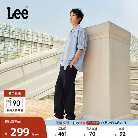 Lee25春夏新品舒适直筒Logo织标男日常休闲布裤潮流LMB009918204图片
