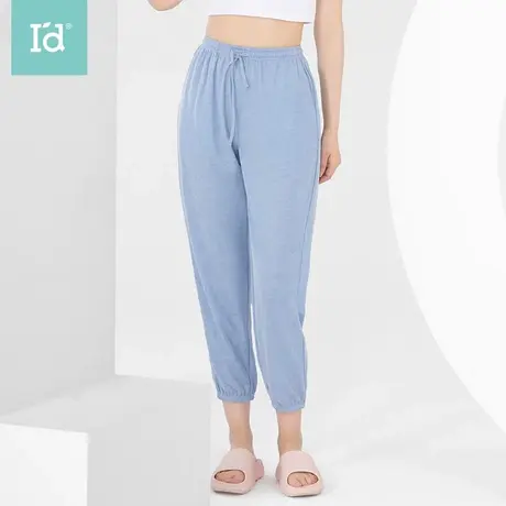 爱帝九分裤女2023新款纯色宽松简约长裤女士春季束脚薄款透气裤子商品大图