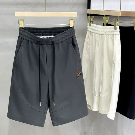 男士冰丝休闲短裤男潮牌外穿宽松运动裤美式五分薄款男裤速干裤子商品大图