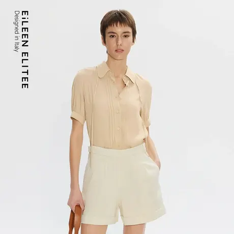 朗姿欧洲EiLEEN ELITEE2025年夏新款衬衫气质上衣短袖衬衣高级感图片