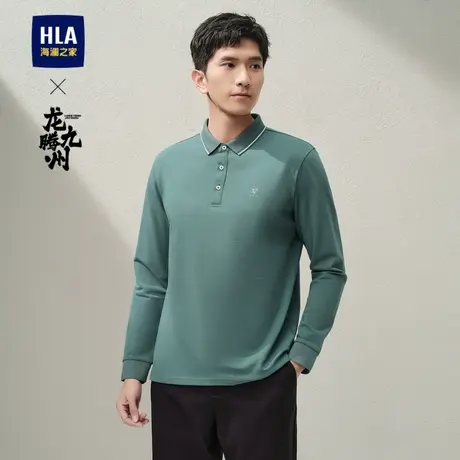 HLA/海澜之家龙腾九州IP系列长袖POLO高周波小标上衣男图片